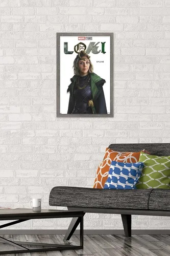 Vista 2 de Trends International Marvel Loki - Póster de pared de la serie Sylvie Feature Series, 14.725 x 22.375 pulgadas, versión enmarcada de madera