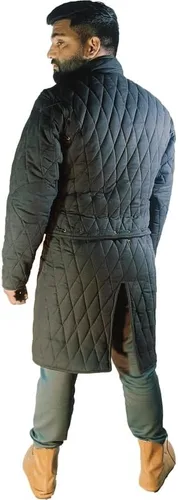 Vista 7 de Medieval grueso acolchado de manga completa Gambeson Abrigo Aketon chaqueta armadura, tela de algodón negro - mediano