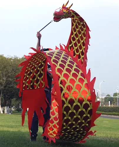 Vista 4 de LXLA Cinta de baile de dragón de fitness para celebración de Año Nuevo chino, patio trasero al aire libre, parque, césped, juego/ejercicio, regalos