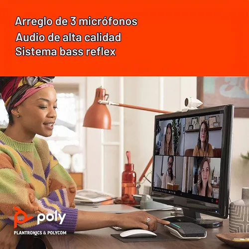 Vista 4 de POLY POLY - Cámara web Studio P5 con kit de altavoz Poly Sync 20+ Polycom