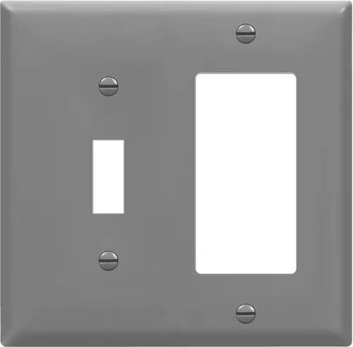 Vista 25 de ENERLITES - Placa de pared combinada para interruptor de palanca y enchufe decorativo, cubierta de acero inoxidable 201, resistente a la corrosión
