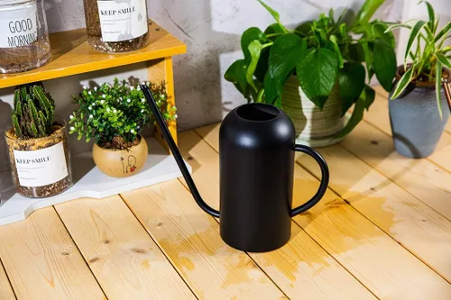 Vista 8 de Regadera de metal con boquilla larga de 40 oz/1.3 L, regadera de acero inoxidable para plantas de interior y exterior, negro mate