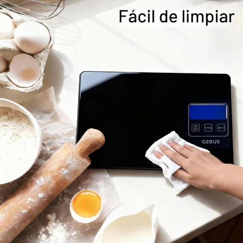 Vista 5 de Báscula de alimentos con recargable por USB, báscula digital de cocina con 6 unidades, alta precisión de capacidad de 11 libras, rango