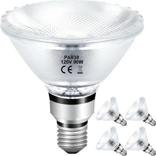 Vista 8 de Bombillas Halógenas PAR38 de Luz de Inundación 90W 120V, 2 piezas Bombillas Halógenas PAR38 con Base E26, 2800K Blanco Cálido, 4050 Lúmenes