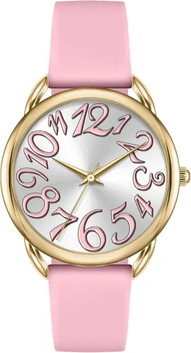 Vista 8 de Bisley Reloj para mujer de cara grande, colorido número arábigo, fácil de leer, correa de silicona suave