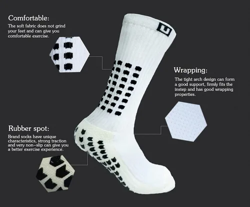 Vista 3 de Ulalaza Calcetines de fútbol unisex antideslizantes para deportes gruesos y antideslizantes para fútbol, baloncesto y deportes
