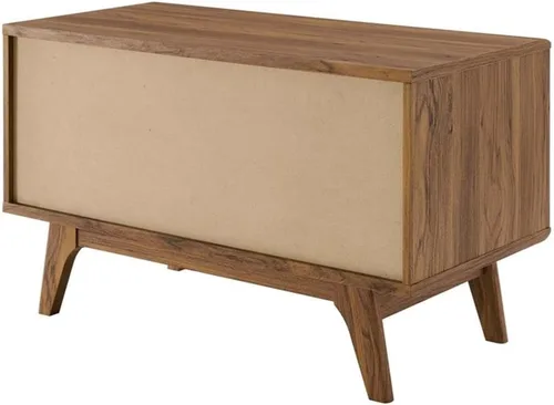 Vista 6 de Modway Envision Mid-Century - Soporte moderno para discos de vinilo de 37 pulgadas, 37 pulgadas, color blanco nogal