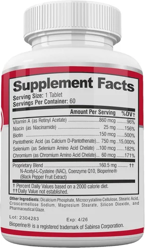 Vista 9 de Acnetame Paquete de 3 suplementos vitamínicos para el tratamiento del acné, tabletas hormonales para eliminar la piel grasa para mujeres, hombres