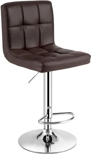 Vista 14 de WATERJOY Taburetes de bar giratorios, moderno cuadrado de piel sintética ajustable altura giratoria silla de bar con respaldo
