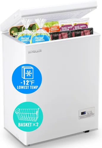 Vista 10 de Mini Congelador de Cofre Compacto Máquina de Congelación Profunda con Control Electrónico de Temperatura (Preciso a 1 ℉) Congelador Pequeño