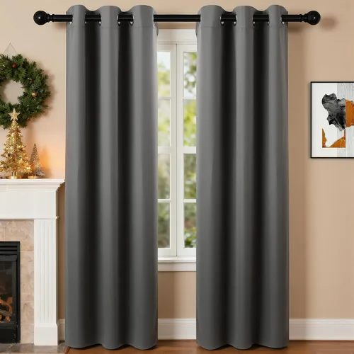 Vista 125 de Cortinas de oscurecimiento de habitación de 45 pulgadas de largo para dormitorio y sala de estar, cortinas térmicas aislantes con ojales