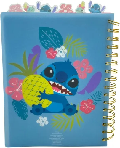 Vista 6 de Cuaderno de Disney Stitch con pestañas "Ohana", encuadernado en espiral, 144 páginas a rayas, 20 x 18 cm, Azul