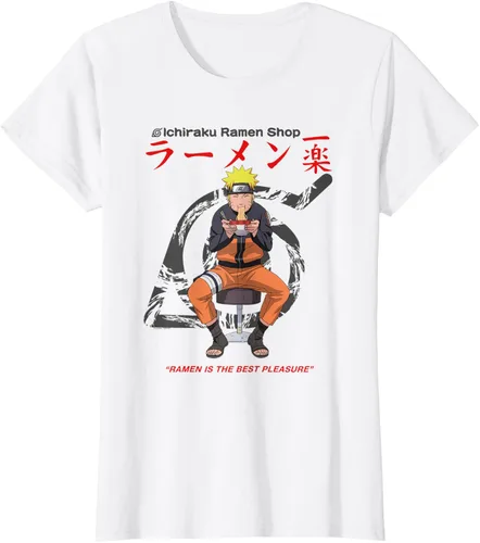Vista 20 de Naruto Camiseta de anime Shippuden Ichiraku Ramen Shop Naruto Blanco