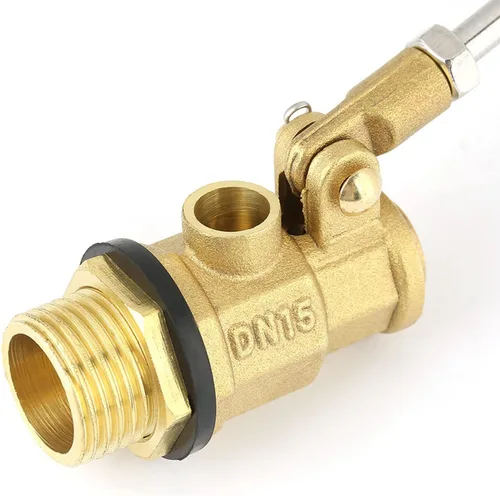 Vista 7 de Oumefar Válvula de flotador de latón DN15 G1/2 Rosca macho Bola de flotador de acero inoxidable Interruptor sensor de agua para tanque de agua