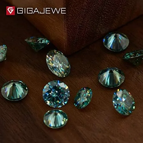 Vista 5 de Piedras preciosas sueltas de moissanita VVS1 de 0.256in, 1.0 quilates, color azul y verde para hacer joyas, Cristal sic, moissanita