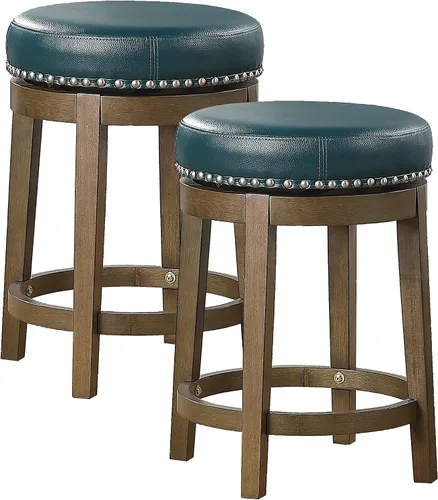 Vista 15 de Lexicon Blueridge Taburete giratorio de altura de comedor (juego de 2), 19.5 pulgadas SH, negro