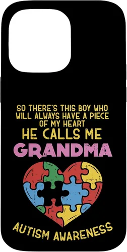 Vista 21 de Grandma Autism Awareness Austistic Boy Piece My Heart Case for iPhone 17