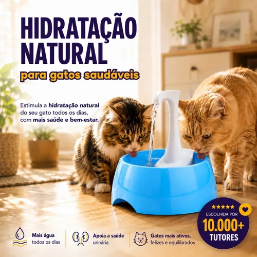 Vista 2 de Aqua First Pet Water Fountain – Automatic Water Dispenser for Dogs, Cats, and Small Pets – Indoor Hydration Bowl – 1.2L/42 fl oz – Blue