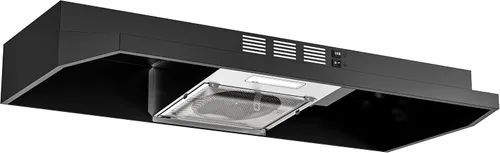 Vista 13 de FIREGAS Campana extractora negra de 24 pulgadas, 300 CFM con conductos/sin conductos convertible bajo gabinete, campana de cocina en acero Acero