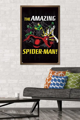 Vista 2 de Trends International Marvel Comics Spider-Man - Póster de pared de villanos Versión con marco de bronce