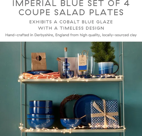 Vista 2 de Denby Imperial - Juego de 4 platos para ensalada, talla única, color azul cobalto