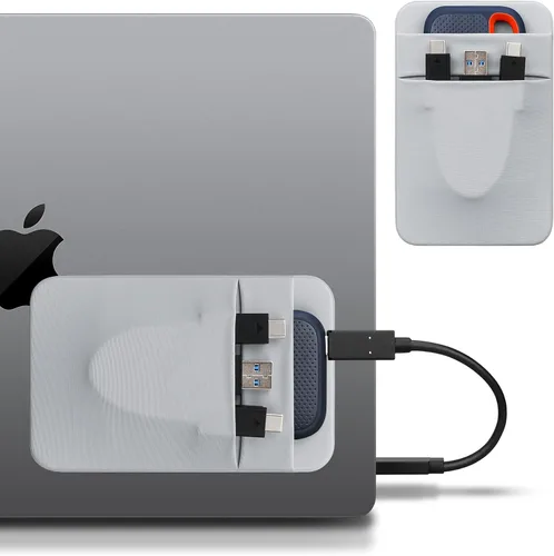 Vista 8 de Lacdo Funda portátil para disco duro externo, funda adhesiva de 2 bolsillos para portátil, compatible con discos duros externos de 2.5" Seagate, WD