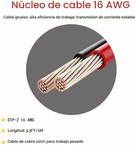 Vista 3 de Adaptador de enchufe macho para encendedor de cigarrillos, cable de alimentación de 12 V/24 V, 3 pies, 16 AWG con luz LED para inversor