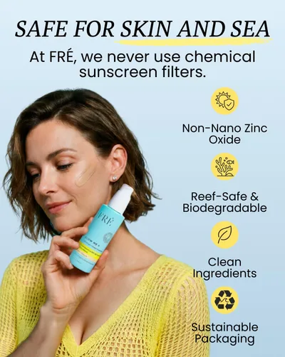 Vista 7 de FRÉ Hidratante tintado ligero Protector solar mineral tintado, SPF con tinte y crema hidratante tintada con protector solar Ligero, 1.69 onzas