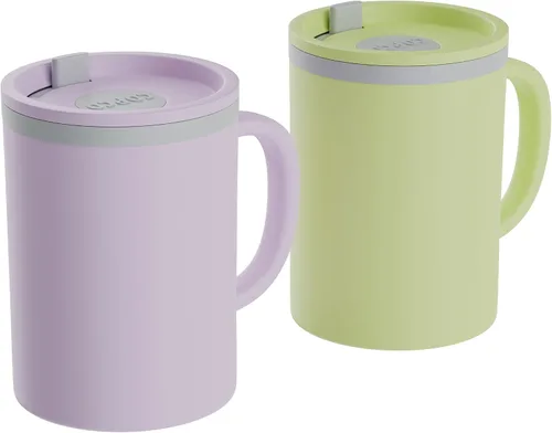 Vista 8 de Copco Taza de escritorio icónica de 16 onzas, color aguamarina y menta, juego de 2