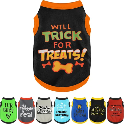 Vista 6 de Eleva el estilo estacional de tu mascota con un desenfado juguetón: con adorables camisas para perros bellamente impresas que presentan patrones