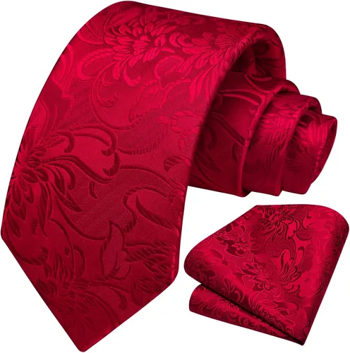 Vista 244 de Corbatas florales tejidas clásicas para hombre, corbata cuadrada de bolsillo, corbatas formales para hombres, boda con pañuelo
