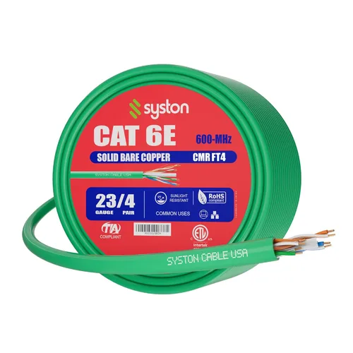 Vista 36 de Cable de Internet Ethernet Cat6e – 10 pies, 600 MHz 23AWG de alambre de cobre sólido desnudo apto para exteriores/interiores, sin extremos de 10
