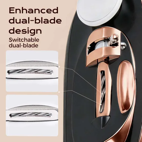 Vista 6 de Cortaúñas eléctrico automático, recortador de uñas eléctrico 3 en 1 con luz LED, diseño mejorado de doble hoja, molinillo de uñas eléctrico