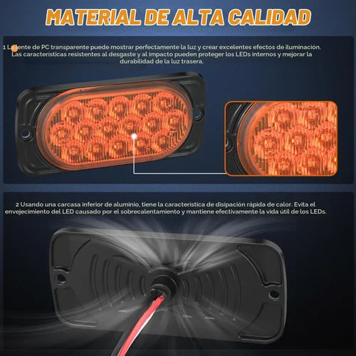 Vista 5 de Nilight juego de 2 luces de señalización de giro LED de 16 luces ámbar, carcasa de aluminio de 4.4 pulgadas, luces indicadoras de señalización