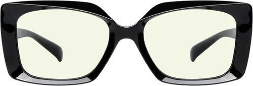 Vista 8 de Eyekepper Gafas de lectura para mujeres con bloqueo de luz azul, diseño retro, lectores de computadora - negro Negro-2002