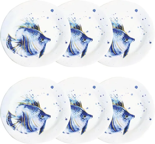 Vista 6 de UP UPware - Juego de platos redondos para ensalada de melamina de cangrejo, platos redondos para risotto, pasta y ensalada, sin BPA, aptos