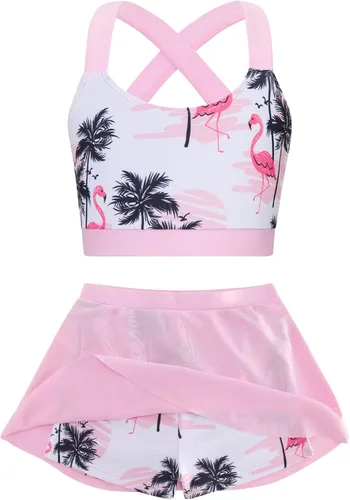 Vista 11 de Traje de baño para niñas de 2 piezas con pantalones cortos con Alania Floral