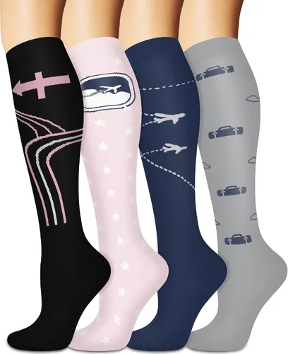 Vista 21 de Calcetines de compresión para mujeres y hombres circulación (3 pares) son el mejor apoyo para correr, atletismo, ciclismo, senderismo