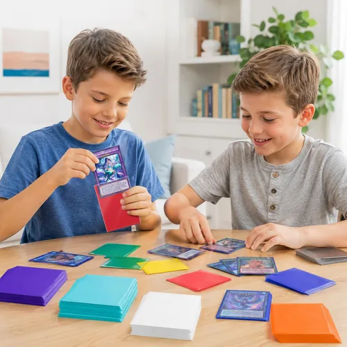 Vista 7 de 1000 unidades de fundas para tarjetas de carga superior para cartas coleccionables, 10 colores de fundas suaves para tarjetas de béisbol estándar