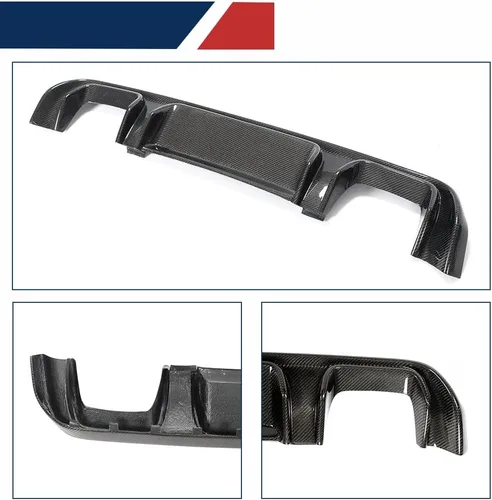 Vista 4 de Difusor de borde de parachoques trasero de fibra de carbono para Mercedes Benz V Class V220d V250 Van 4 puertas 2016-2018 cubierta de parachoques