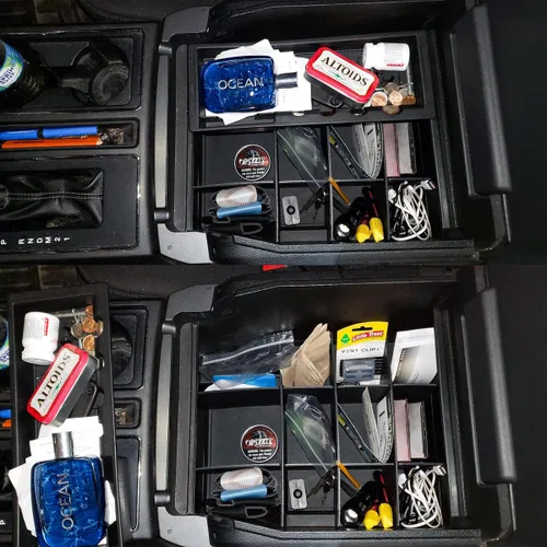 Vista 5 de EDBETOS Organizador de consola central, divisores de inserción compatibles con accesorios Ford F150 2015 2016-2019 2020 F-150 reposabrazos