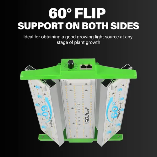 Vista 4 de RDJ Bouns Luces de cultivo de 120 W de espectro completo con UV e IR, ángulo de panel ajustable, atenuación de 0-100, cadena de margaritas, luces