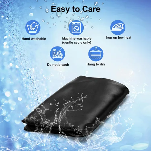Vista 5 de Funda de almohada de satén para almohada cervical Zelimun - Funda ergonómica, funda de almohada suave y lisa, funda de almohada negra con cremallera
