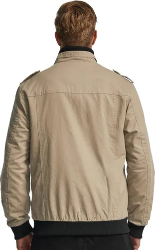 Vista 4 de Wantdo Chamarra rompevientos para hombre con cuello de algodón para hombre.