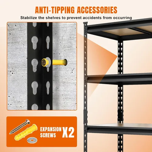Vista 10 de Big RED Estantería de almacenamiento, 5 niveles ajustables, estantes de garaje de metal resistente/estante de utilidad para cocina, despensa