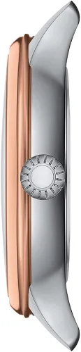 Vista 2 de Tissot Odaci-T 316L - Reloj de cuarzo suizo con revestimiento dorado de PVD, color crema, cuero, 15 (T1332102603100), Crema, Reloj de cuarzo