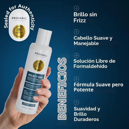 Vista 4 de Complejo de Tratamiento de Queratina Brasileña Blowout - PROHALL SELECCIONE UNO 10.1oz/300ml - Tratamiento Capilar de Queratina Brasileña Sin