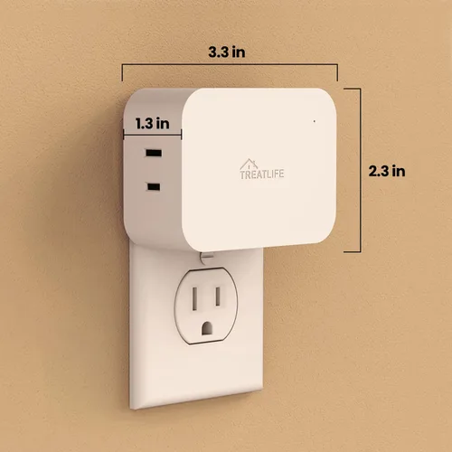 Vista 3 de Treatlife - Enchufe de atenuación inteligente Alexa, interruptor de atenuación de lámpara enchufable para LED regulable, CFL, bombillas halógenas e