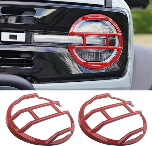 Vista 8 de Protectores de Faros Delanteros Recortes para Ford Bronco 4 Puertas 2021-2024 Kit de Accesorios de Protección de Faros Externos