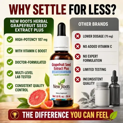 Vista 7 de NEW ROOTS HERBAL Extracto de semilla de pomelo en gotas de 1.0 fl oz (1 onza líquida) + vitamina C Extracto de semilla de pomelo súper concentrado